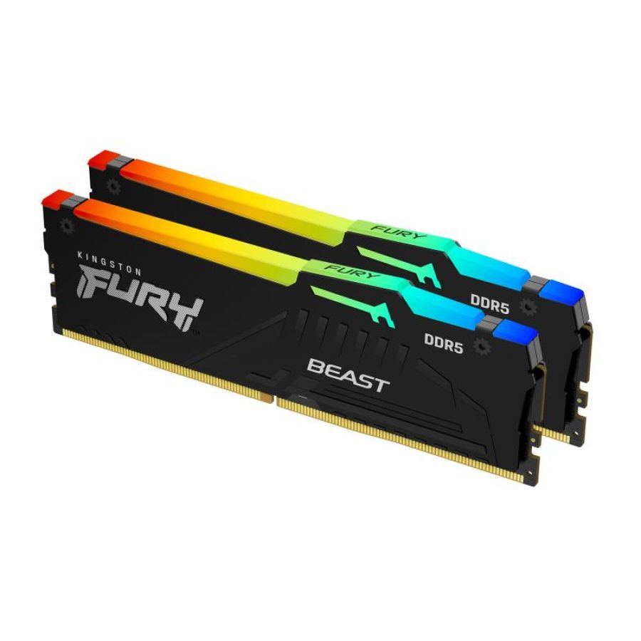 Kingston fury beast rgb expo kit memoria ram 2x16gb tot 32gb 6.000mhz tipologia dimm tecnologia ddr5 cas 30 black