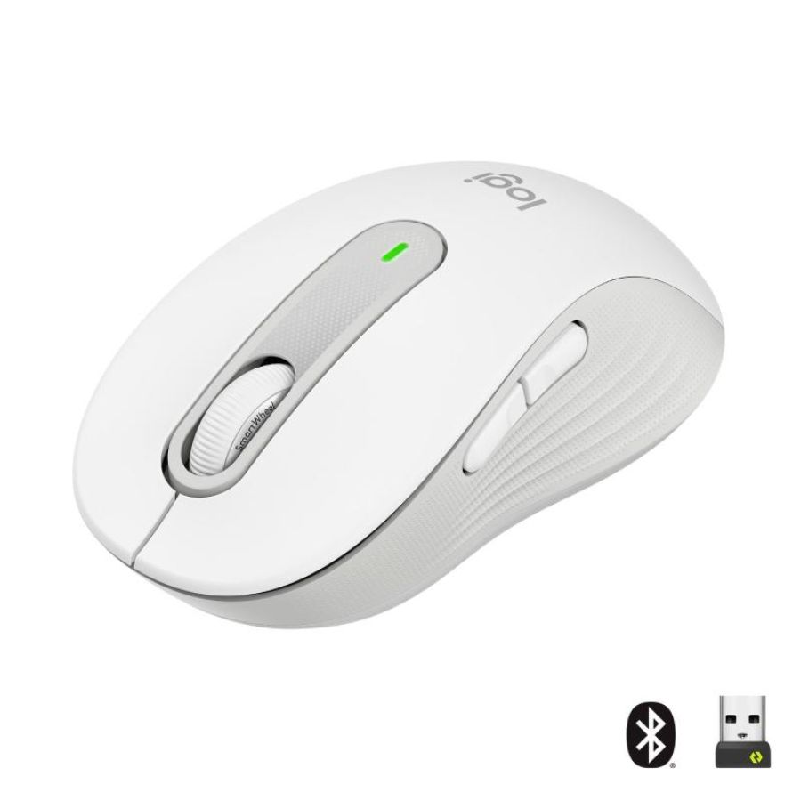 Logitech signature m650 m mouse ottico wireless 2.000 dpi 5 pulsanti white