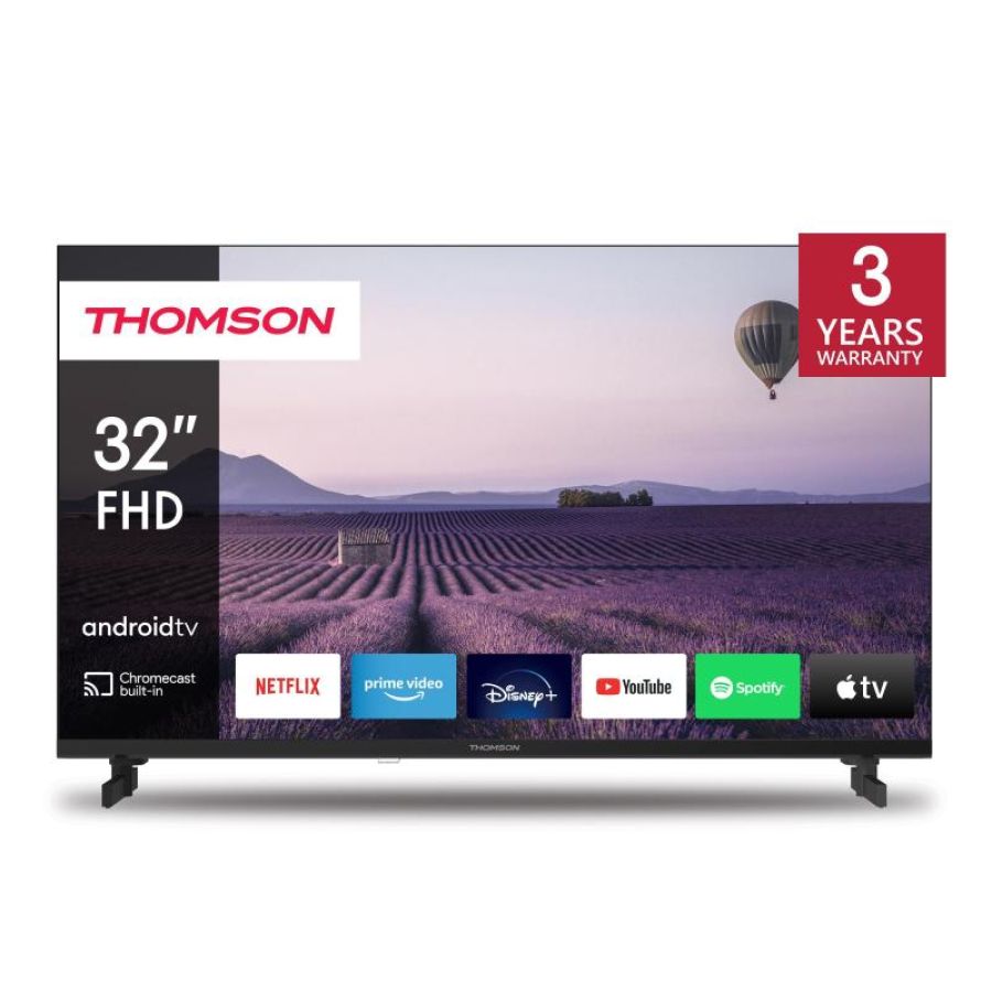 Thomson 32fa2s13 tv led 32`` smart tv android dvb-t2-s2 fhd ci 3xhdmi 2xusb telecomando retro illuminato vesa