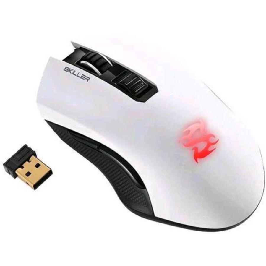 Sharkoon skiller sgm3 mouse gaming rgb ottico dual mode wireless e cavo bianco