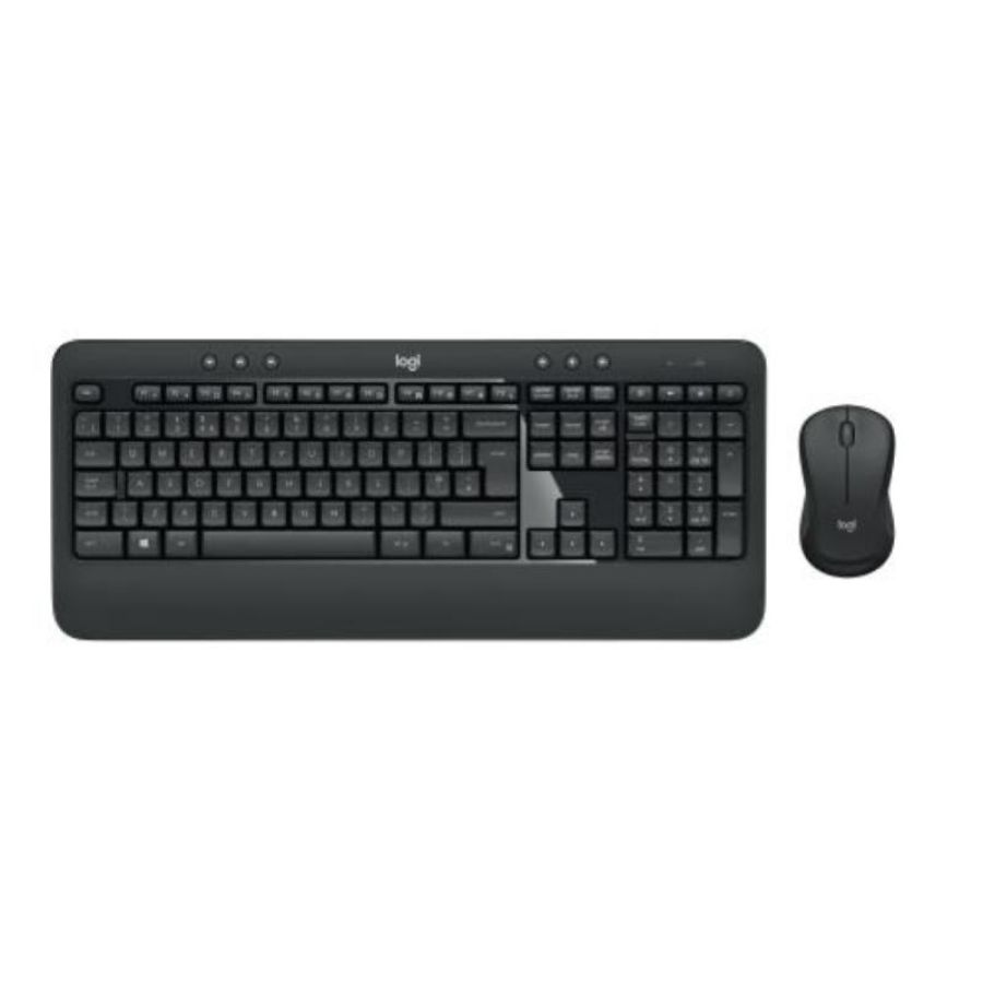 Logitech kit tastiera e mouse wireless ottico 1000 dpi layout tedesco qwertz nero