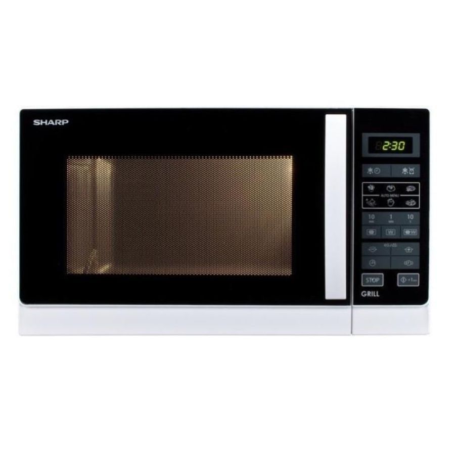 Sharp r-742ww - forno a microonde combinato, 25 l, 900 w, classe a, microonde e grill, bianco
