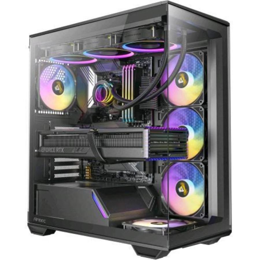 Antec c3 black argb case midi tower atx/matx/itx 3 ventole argb pwm da 120mm e 1 da 120mm incluse pannelli frontali e laterali in vetro temperato senza cuciture nero