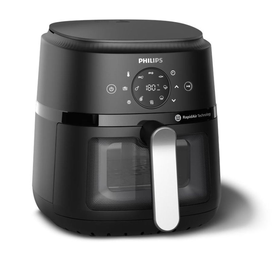 Philips airfryer na221 friggitrice ad aria multicooker 4.2 litri 13 programmi di cottura 1.500 w finestra controllo cottura nero