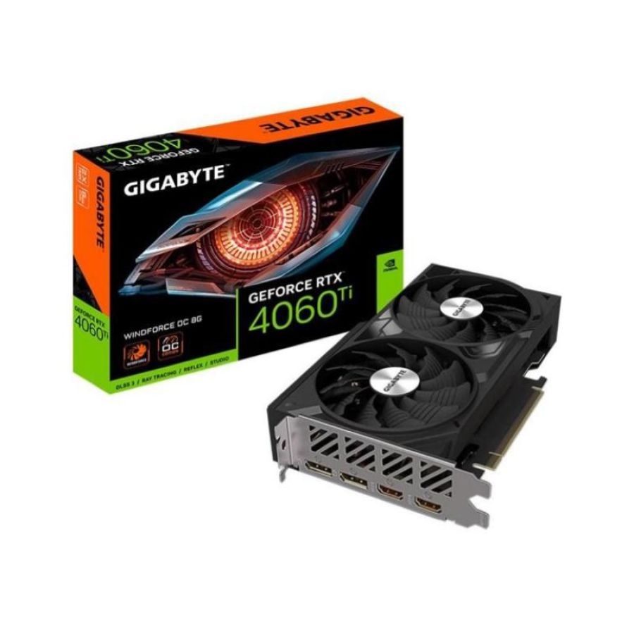 Gigabyte nvidia geforce rtx 4060 ti windforce oc 8g gddr6 dlss3 dual fan pci express 4.0 - 2 x hdmi 2 x displayport