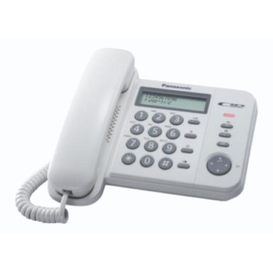 Panasonic kx-ts560ex1 telefono a filo con display lcd id chiamante e rubrica bianco