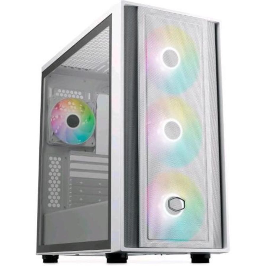 Cooler master masterbox 600 btf argb middle tower minitx/matx/atx/e-atx vetro temperato bianco