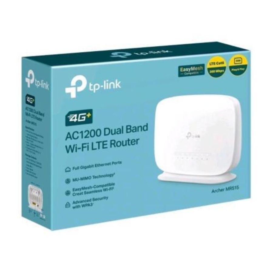 Tp-link archer mr515 router 4g+ cat6 wireless ac1200 dual band wwan switch a 3 porte 1gbe bianco