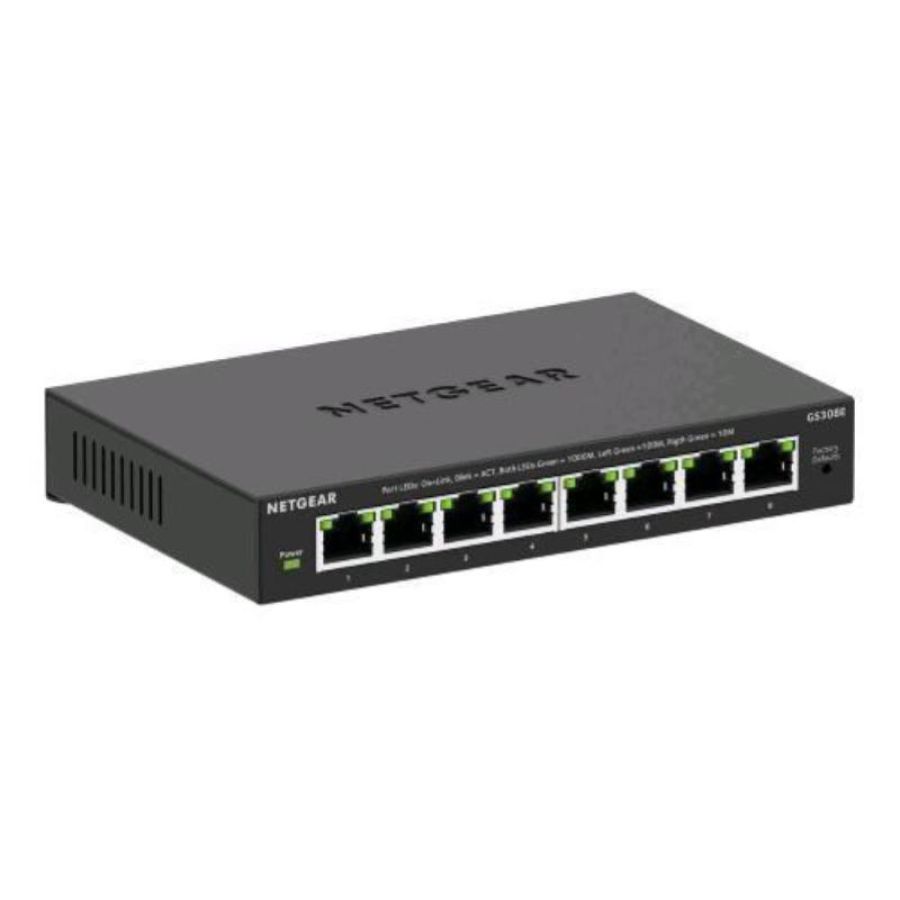 Netgear gs308e-400eus switch di rete l3 lite 8 porte lan 10/100/1.000 mbps black