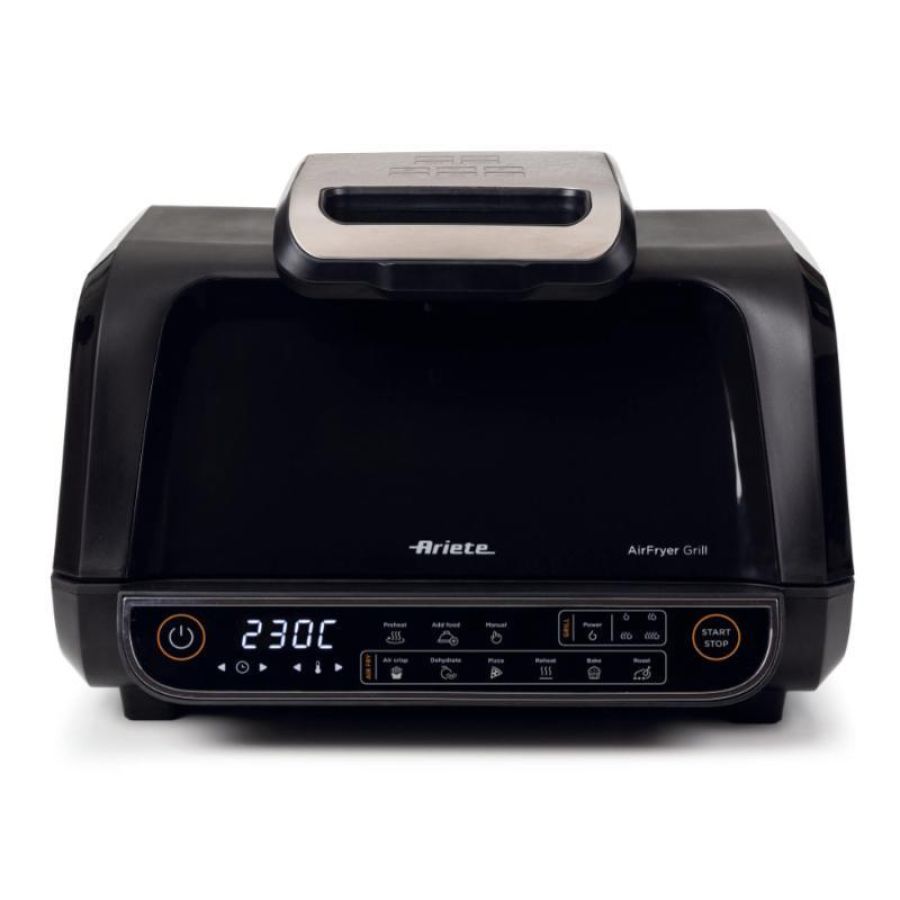 Ariete 4635 air fryer grill friggitrice ad aria e griglia bistecchiera 1.700 w capacita` 8 lt friggi e griglia 8 funzioni di cottura timer comandi touch nero