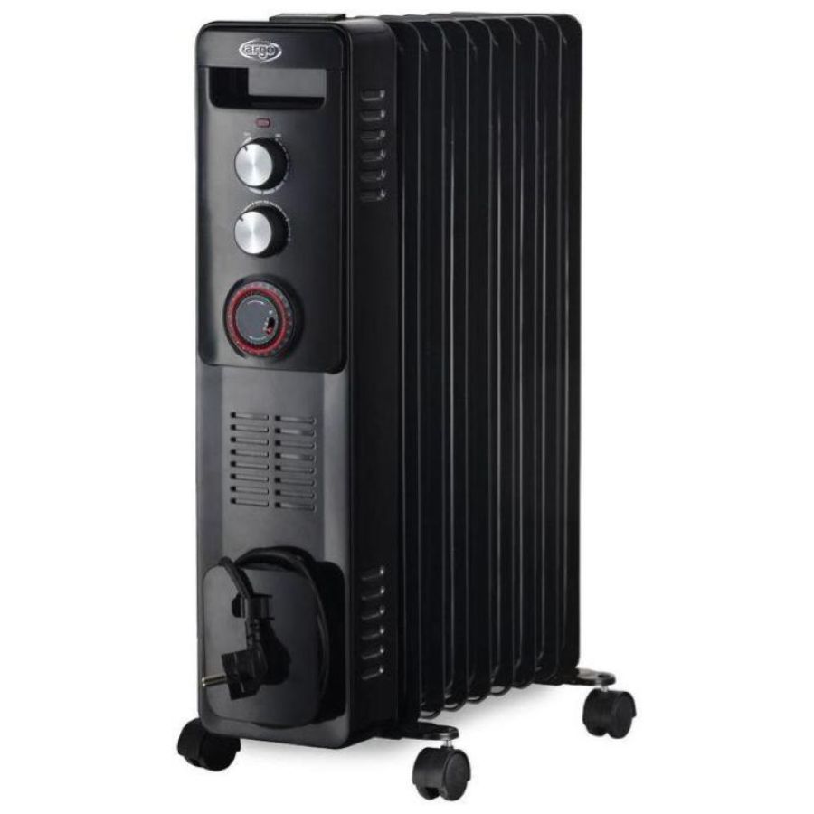 Argo warm tt 9 radiatore ad olio portatile 2.400 w fino a 70 mt cubi timer per accensione e spegnimento programmati