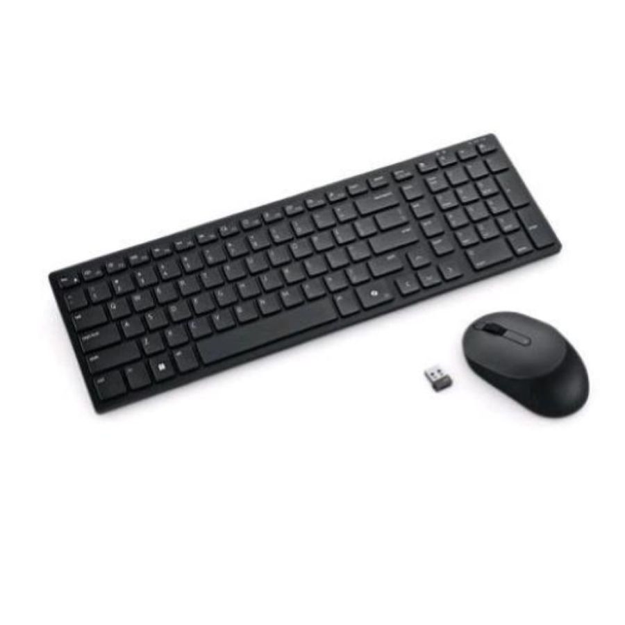 Dell silent km555 kit tastiera wireless + rf layout italiano + mouse ottico 3 tasti 4020 dpi ultra silenziosi nero