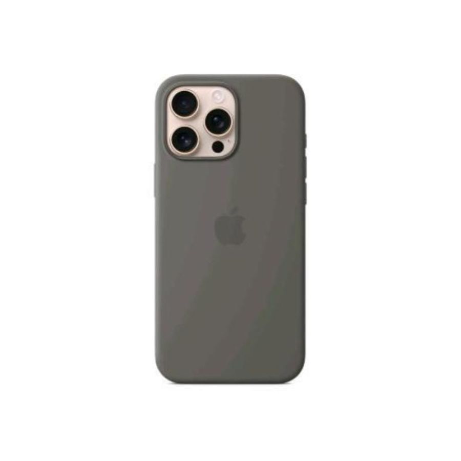 Apple iphone 16 pro max silicone case cover magsafe in silicone stone grey