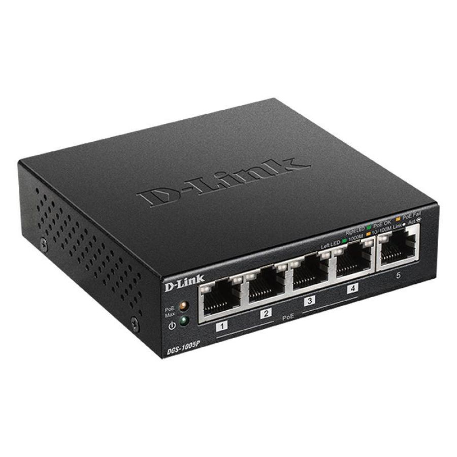 D-link dgs-1005p - desktop switch 5 porte gigabit poe+