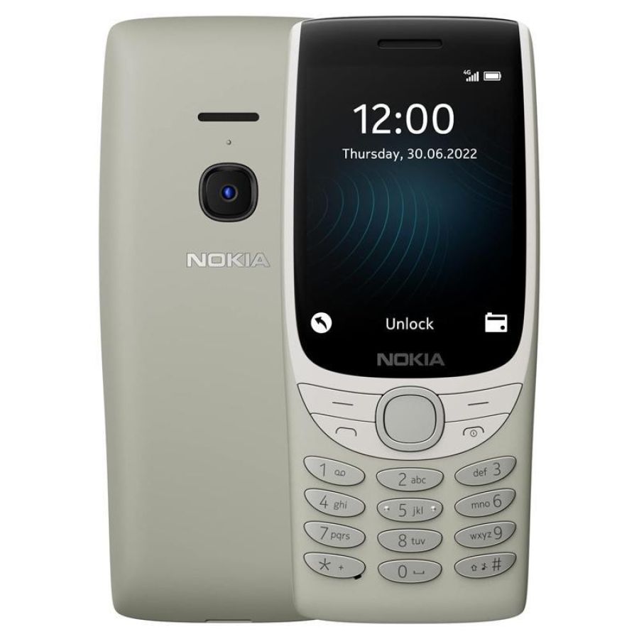 Nokia 8210 dual sim 4g 2.8 a colori tastiera fisica radio ed mp3 fotocamera 4g lte grey