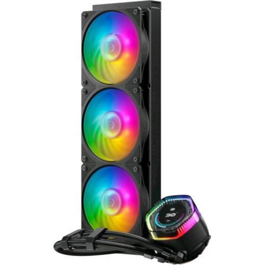 Cooler master masterliquid 360 ion cpu cooler liquid - display lcd 21`` raffreddamento ad acqua aio pompa doppia camera gen x ventole mobius 120p argb rgb gen 2 indirizzabile staffe lga1700 e am5