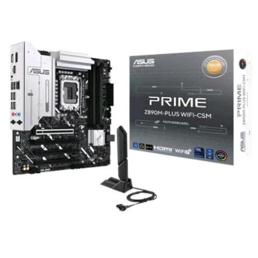 Asus intel prime z890m-plus wifi scheda madre intel matx 10121 fasi di alimentazione pcie 5.0 gpu di nuova generazione porta usb-c 20gbps 3 slot m.2 wi-fi 7 q-antenna