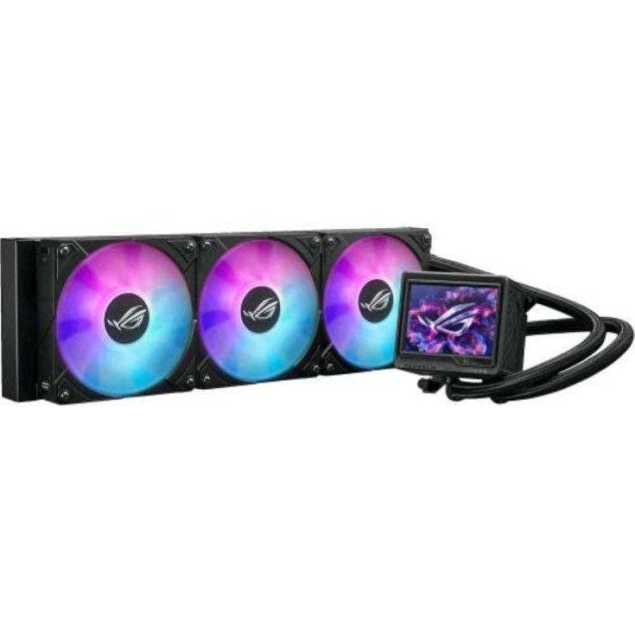 Asus rog ryujin iii 360 argb extreme cpu liquid cooler dissipatore a liquido all-in-one con pompa emma gen8 v2,tre ventole rog rgb per un elevato flusso d`aria, schermo lcd da 3,5 per monitoraggio intel 1851/1700/1200 amd am5/am4 nero