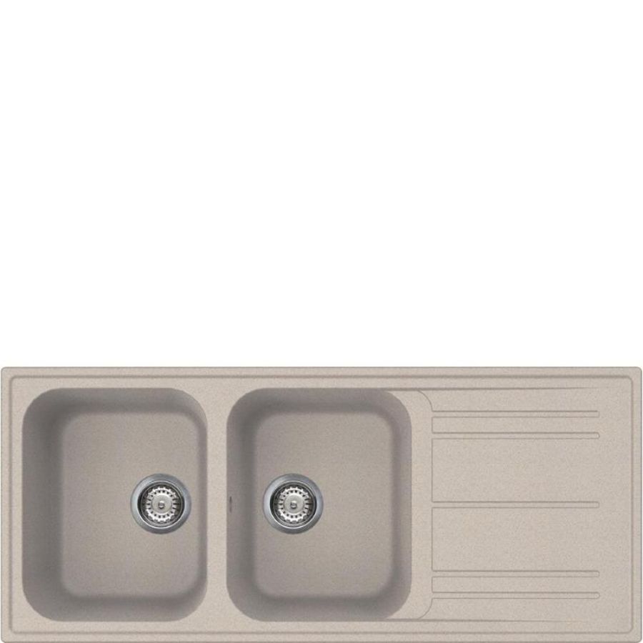 Smeg lavello reversibile due vasche e gocciolatoio avena lz116av2