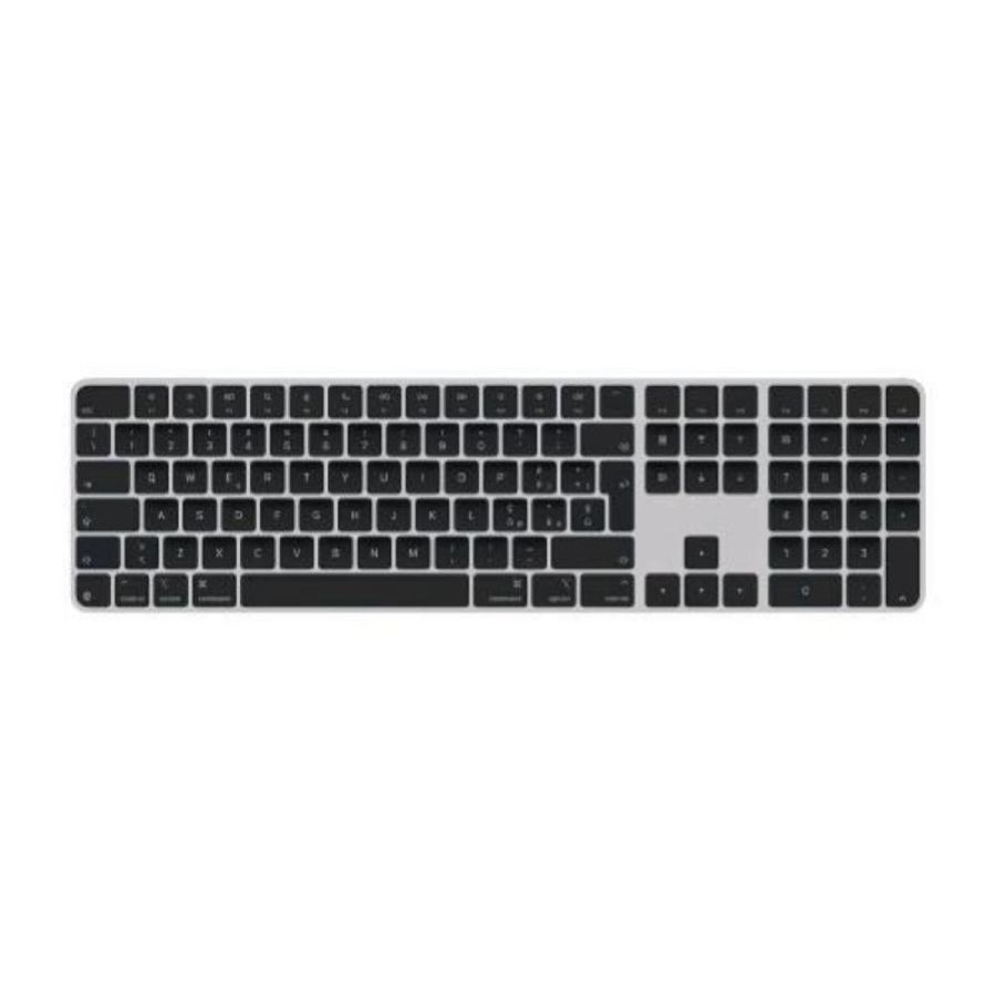 Apple magic keyboard tastiera senza fili bluetooth-usb-c con touch id e tastierino numerico per mac con chip apple qwerty italiana nero