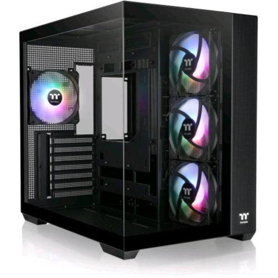 Thermaltake view 380 tg argb mid tower mini itx, micro atx e atx pannello frontale e laterale in vetro temperato nero