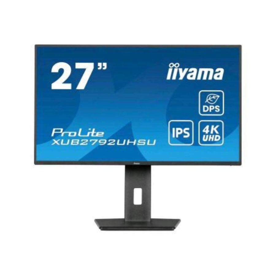 Iiyama prolite xub2792uhsu-b6 27 led ultra hd 4k ips 3840 x 2160 350 cd/mq 4ms 60hz altoparlanti hdmi displayport usb-c nero