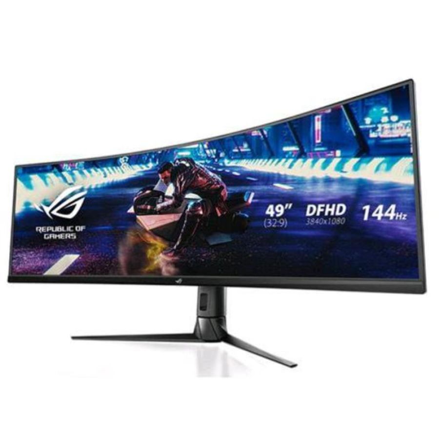 Asus monitor curvo gaming 49`` led va rog strix xg49vq 3840 x 1080 dfhd tempo di risposta 4 ms frequenza di aggiornamento di 144 (hz)