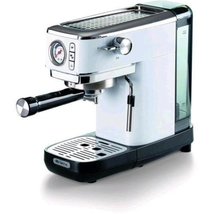 Ariete 1381 macchina per caffe` espresso con manometro 1300w polvere e cialde ese 15 bar con cappuccinatore silver