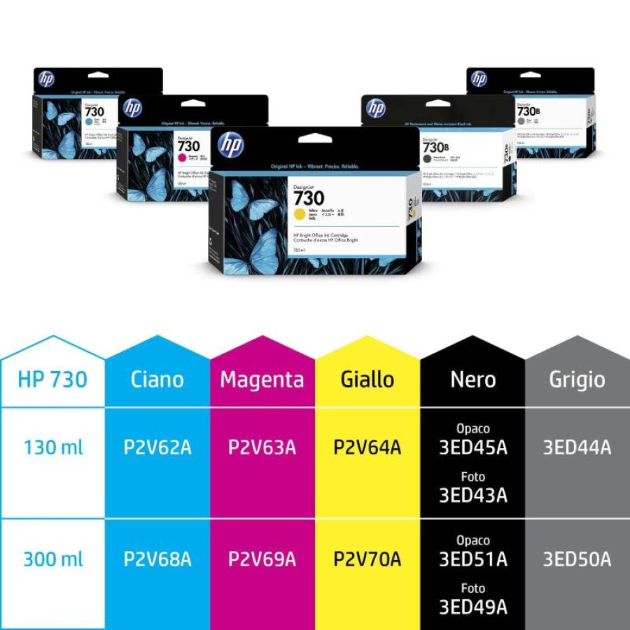 Hp p2v62a 730 ink cartridge ciano