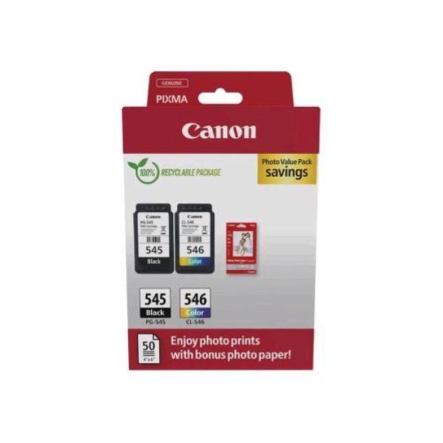 Canon pg-545 - cl-546 cartuccia d`inchiostro photo value pack nero-ciano-magenta-giallo