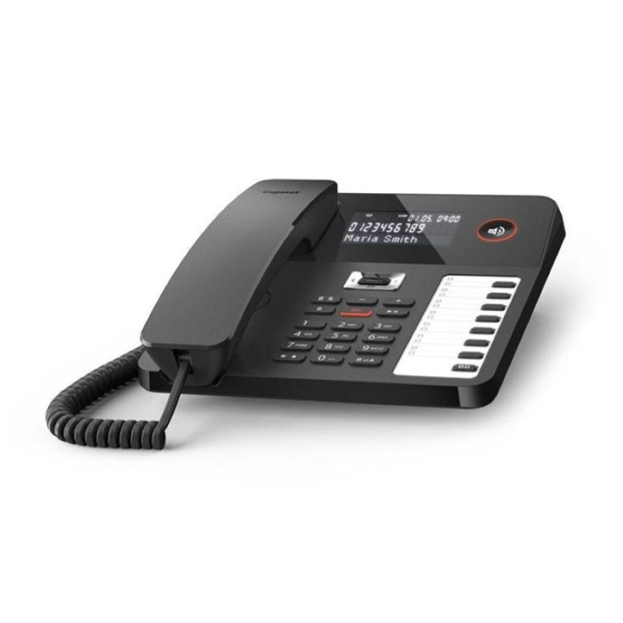 Gigaset desk 800 telefono da tavolo con ampio display retoilluminato segreteria telefonica 7 x 2 tasti programmabili presa cuffie nero