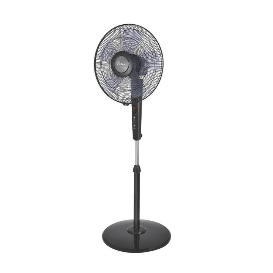 Ardes ar5s41pbt style touch ventilatore a piantana base tonda con 5 pale da 40 cm e 3 livelli di velocita` colore nero
