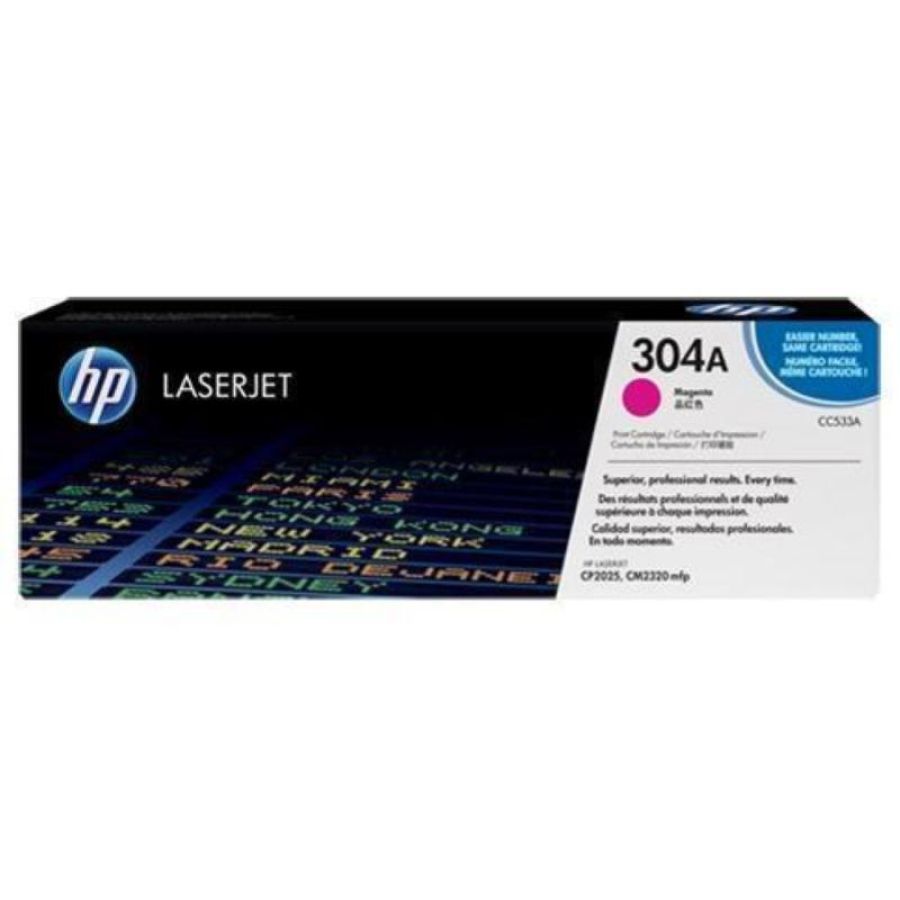 Hp 304a toner magenta per color laserjet cp2025-cp2025n-cp2025dn/laserjet cm2320nf-cm2320fxi garanzia italia (cc533a)