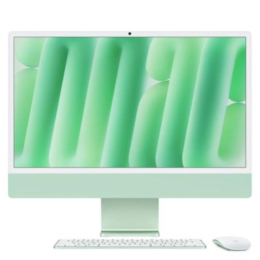 Apple imac 2024 24 retina display 4.5k all in one 23.5 chip apple m4 cpu 10-core gpu 10 core ram 24gb ssd 512gb wi-fi 6e-gigabit lan italia verde