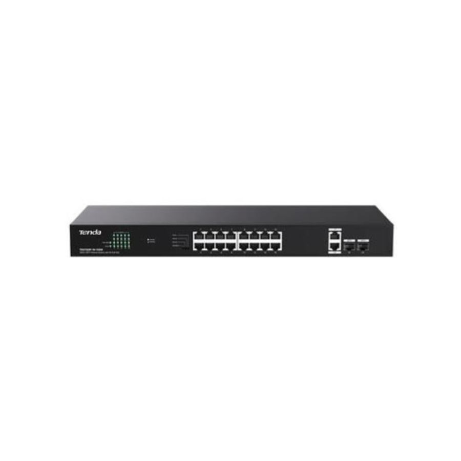 Tenda tteg1120p-16-150w switch 18p ge2sfp con 16p poe 150w power consumption 30w max. poe of single port