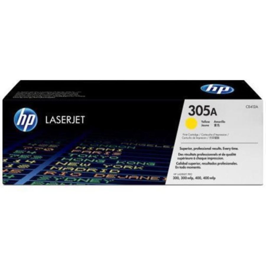 Hp 305a toner giallo per laserjet pro 300 color m351a- pro 400 color m451nw/m451dn/m451dw/color laserjet m475dn-m475dw/color laserjet pro m375nw garanzia italia (ce412a)