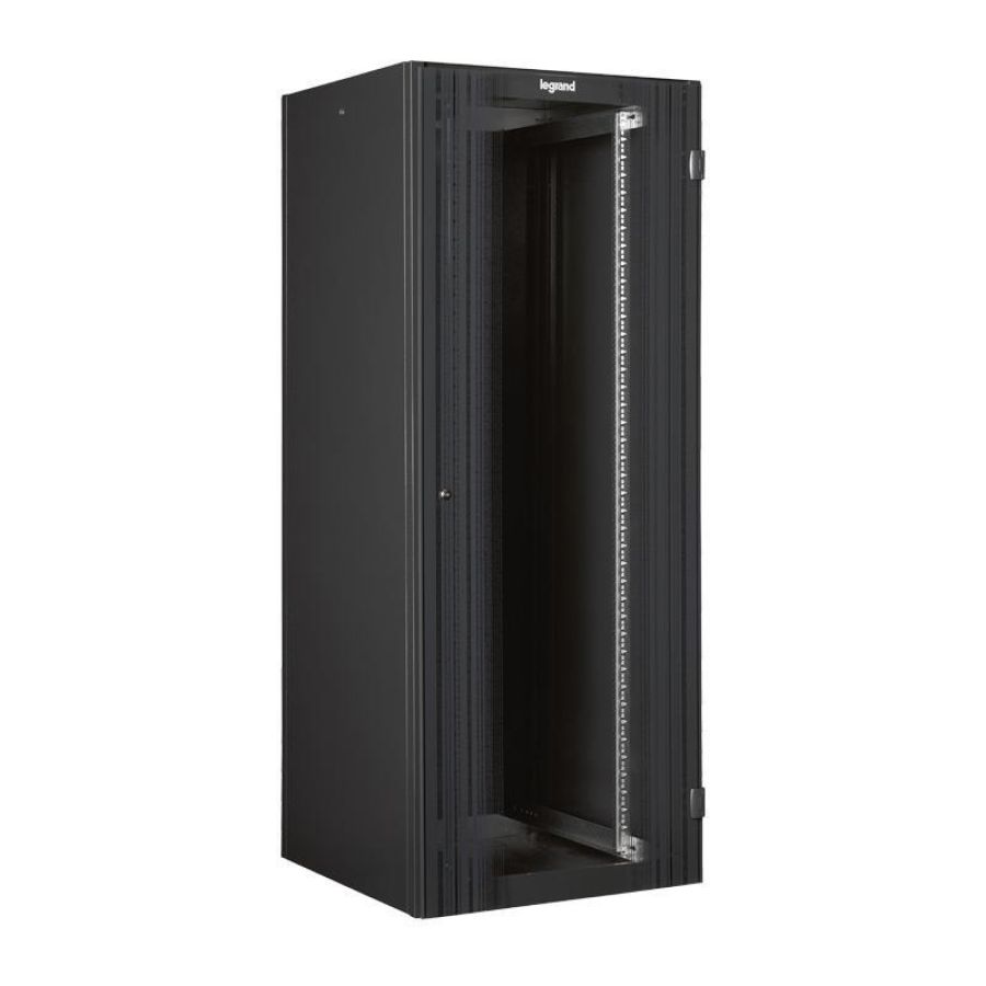 Armadio rack da pavimento legrand 42u 2026x800x1000 porta in vetro 2 montanti anteriori ral 7016