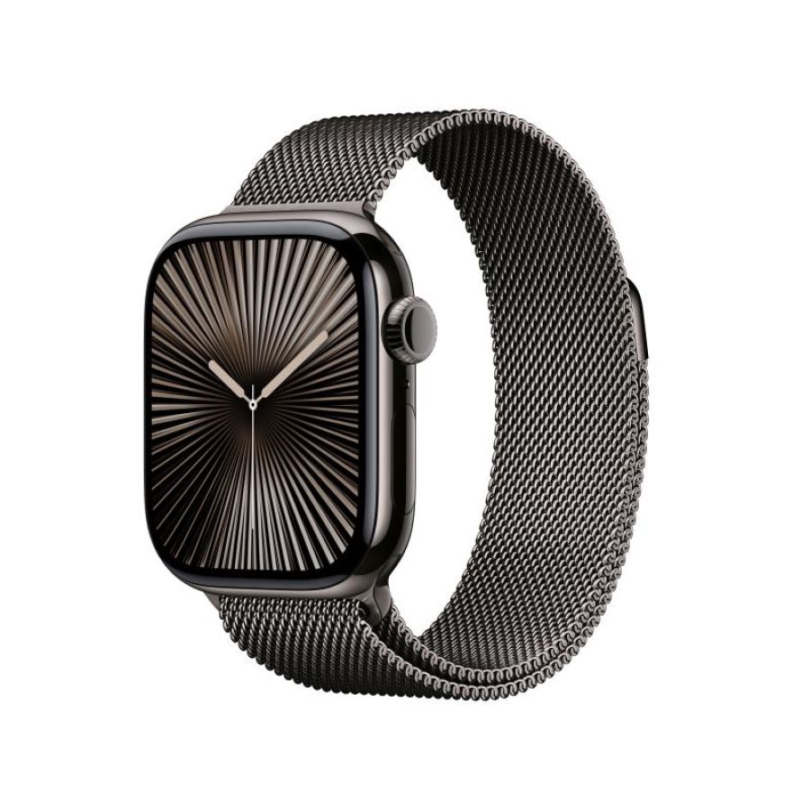 Aw s10 gps + cellular 42mm slate titanium case with slate milanese loop