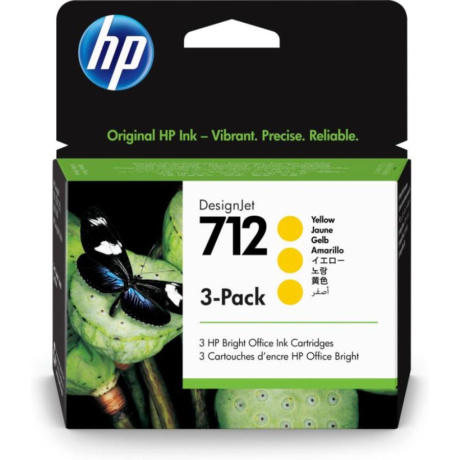 Hp 712 cartuccia originale giallo 3 pezzi
