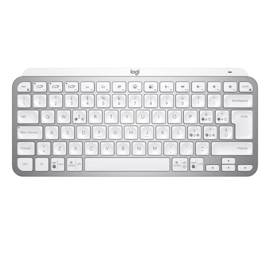 Logitech mx tastiera bluetooth mini retroilluminata usb-c grigio bianco