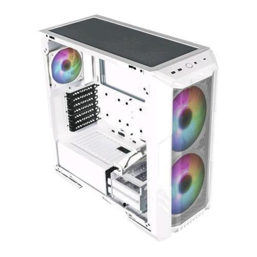 Cooler master case haf500 mid-tower e-atx argb side panel bianco