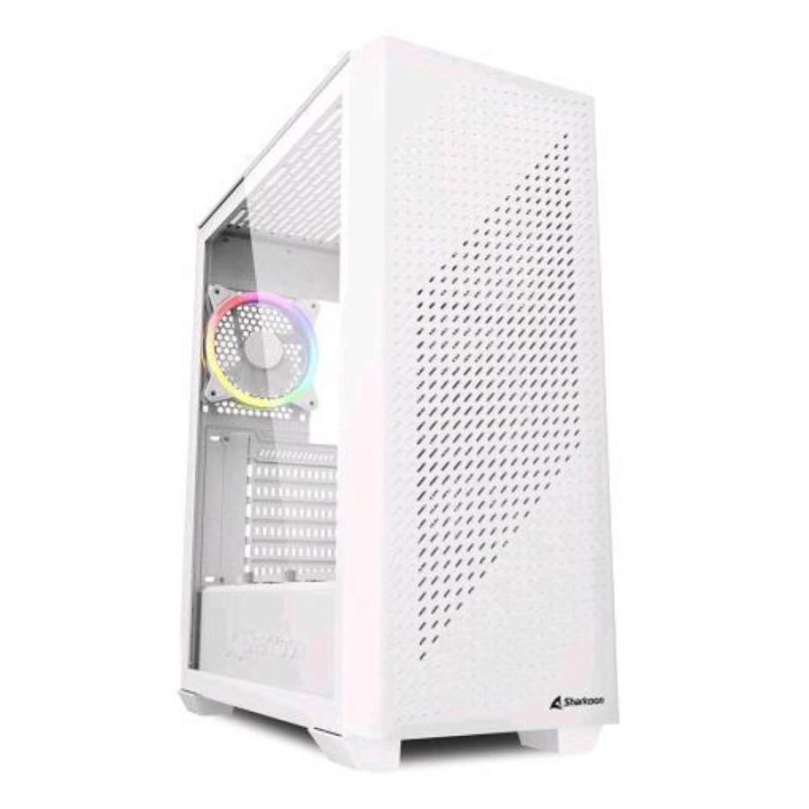 Sharkoon vs9 rgb case atx 3 ventole installate 120mm pannello in vetro temperato white
