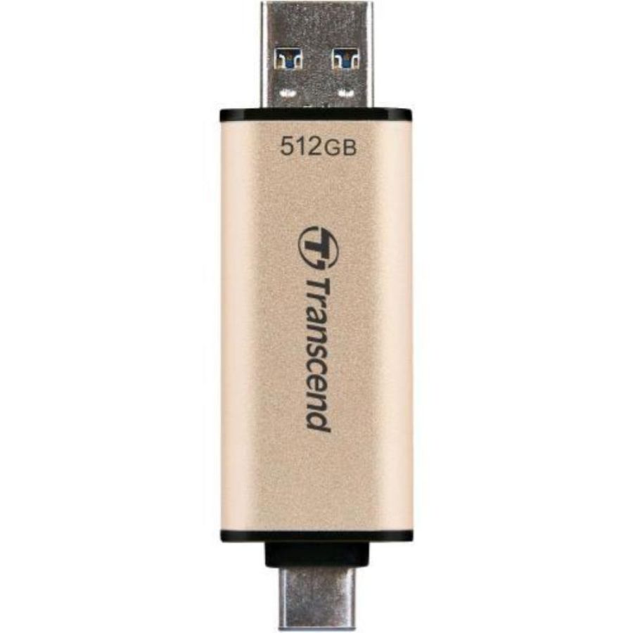 Transcend fetflash chiavetta usb-a usb-c 512gb usb3.2 tlc high speed rose gold