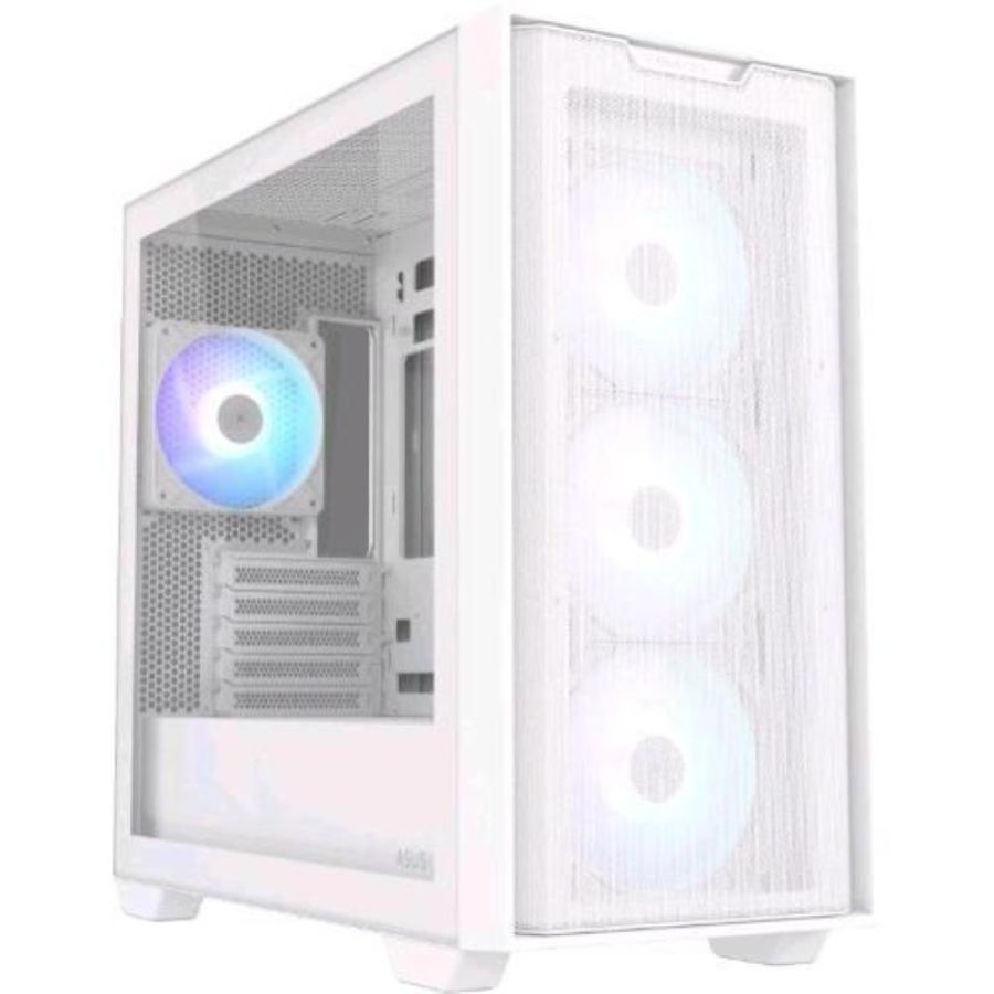Asus a21 plus cabinet atx mini tower micro-mini atx 4 fan argb pannelli laterali in vetro bianco