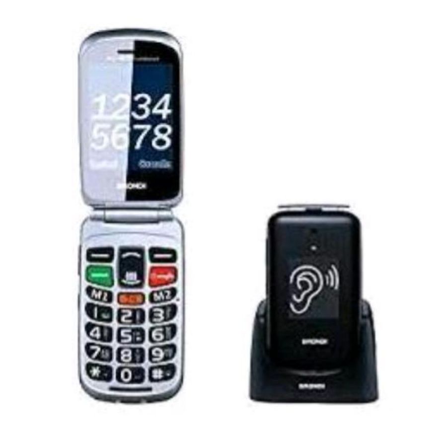 Brondi amico supervoice telefono cellulare gsm per anziani con tasti grandi tasto sos e funzione controllo remoto dual sim nero