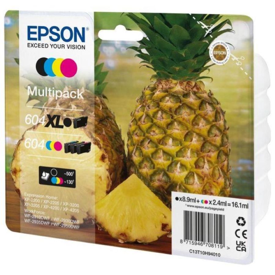 Epson 604xl cartuccia d`inchiostro 4 pz originale resa elevata (xl) nero ciano magenta giallo