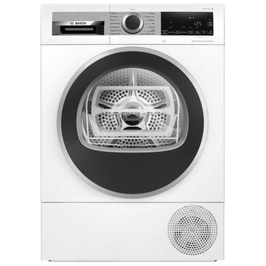 Bosch wqg245d0it serie 6 - asciugatrice a pompa di calore 9 kg, classe a+++, autodry, programma piumini, (85x60x61 cm), bianco