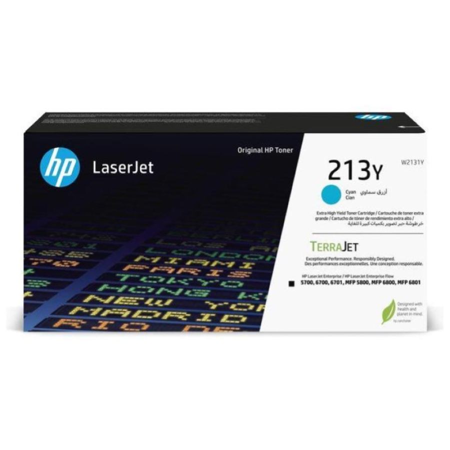 Hp 213y toner ciano altissima capacita` per color laserjet enterprise 5700dn, 6700dn; designjet d5800 12.000 pagine