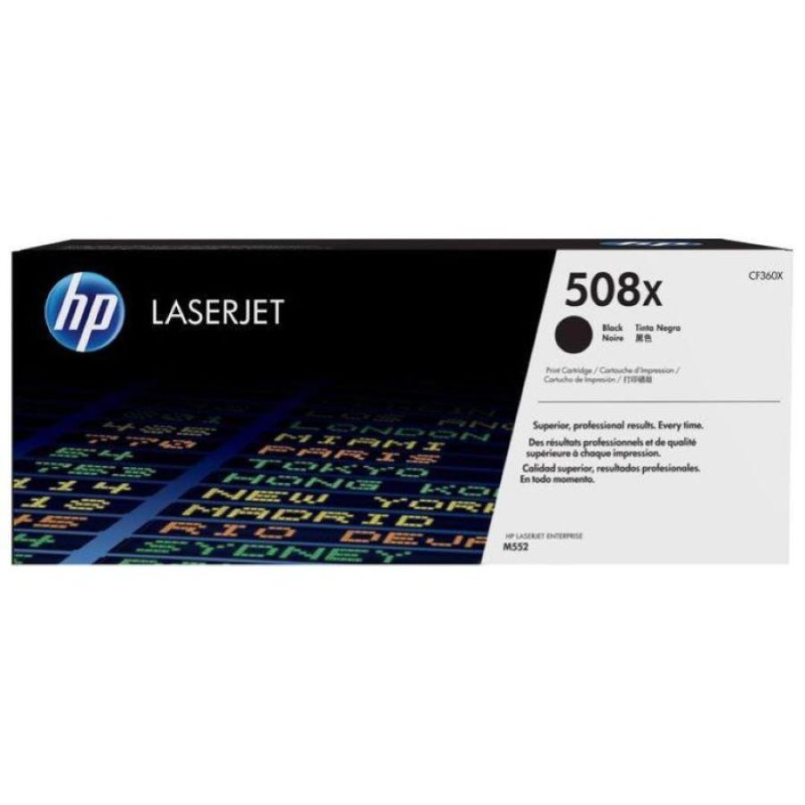 Hp 508x toner nero per stampanti laser hp 12.500pg (cf360x)