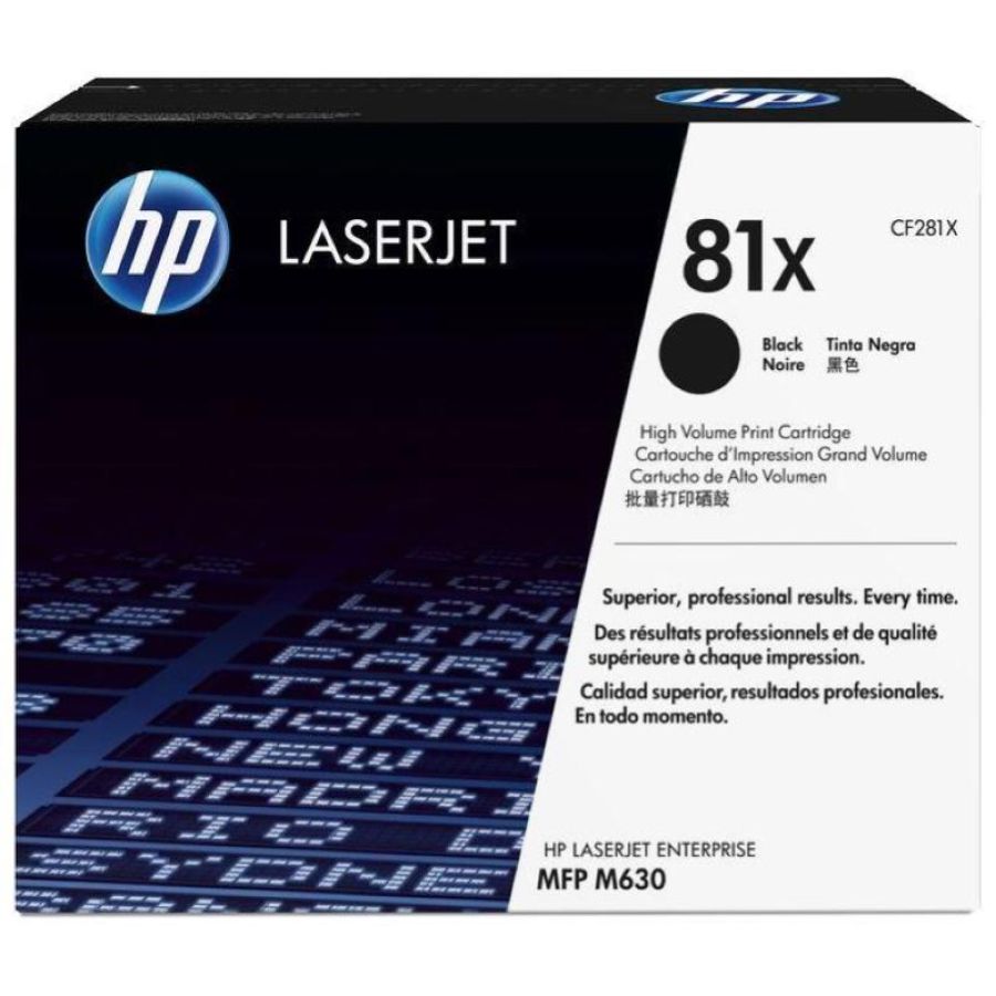 Hp 81x toner nero per laserjet enterprise mfp 630dn-m630f-m680z-mfp m630h 10.500pg (cf281x)